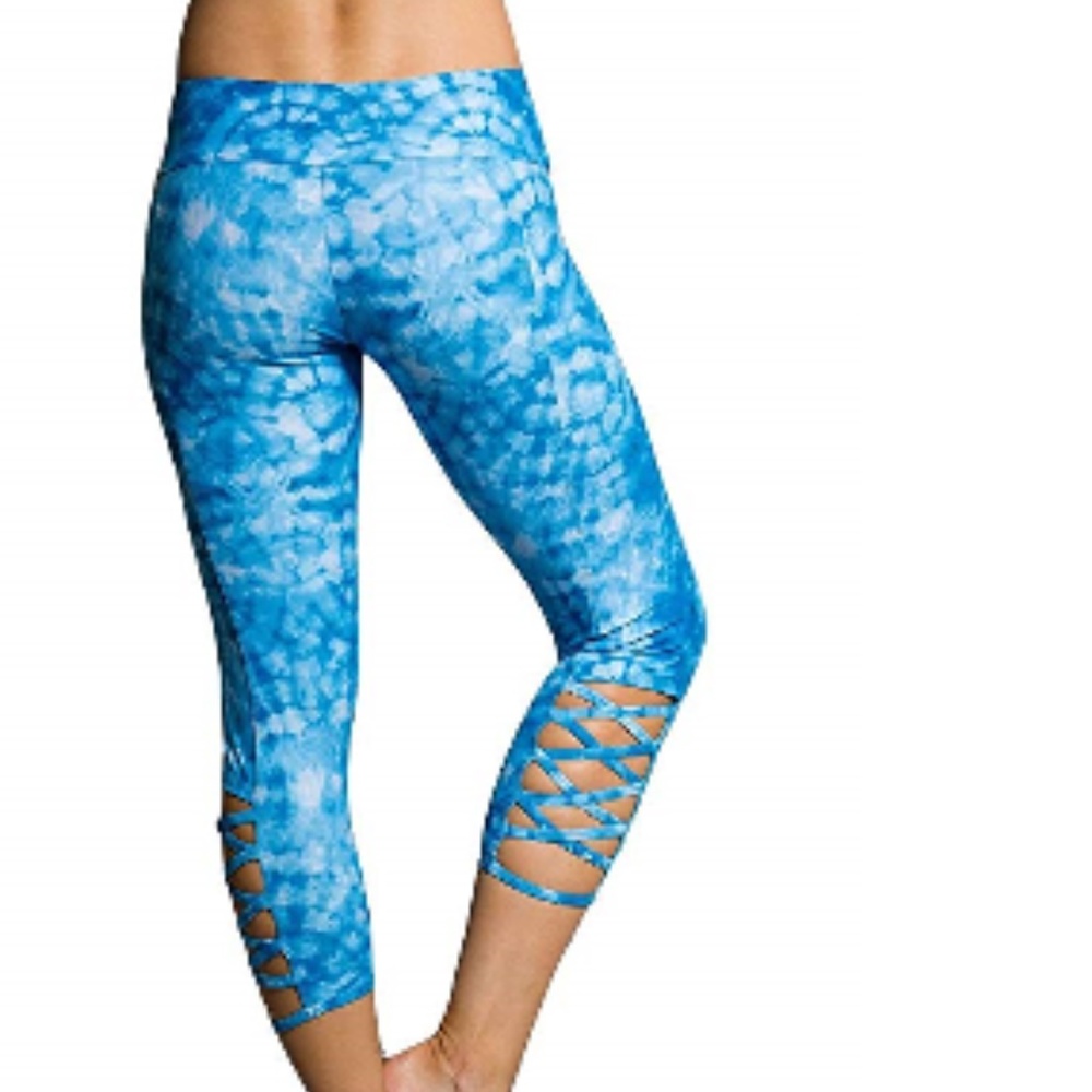Onzie Tie Dye Blue Weave Yoga Leggings
